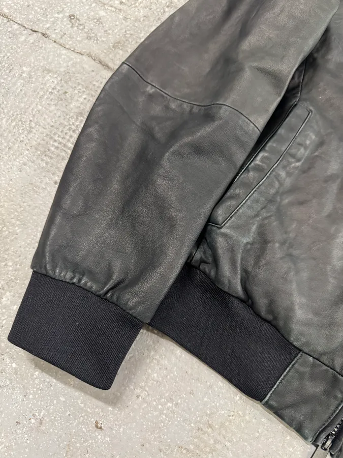 FW2018 Emporio Armani Black Leather Jacket - Image 4