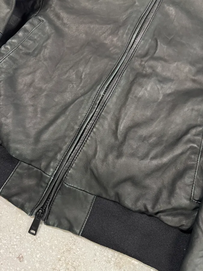 FW2018 Emporio Armani Black Leather Jacket - Image 5