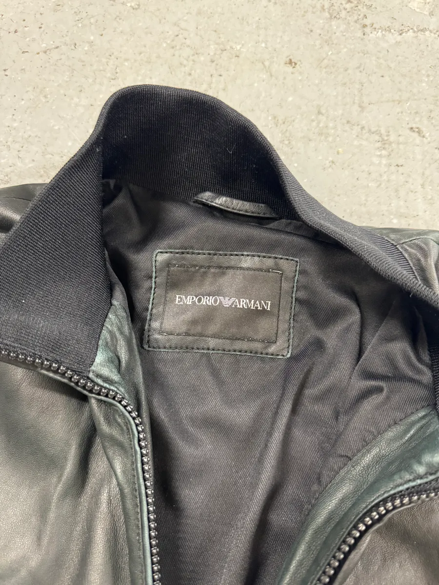 FW2018 Emporio Armani Black Leather Jacket - Image 6
