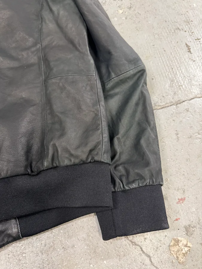 FW2018 Emporio Armani Black Leather Jacket - Image 7