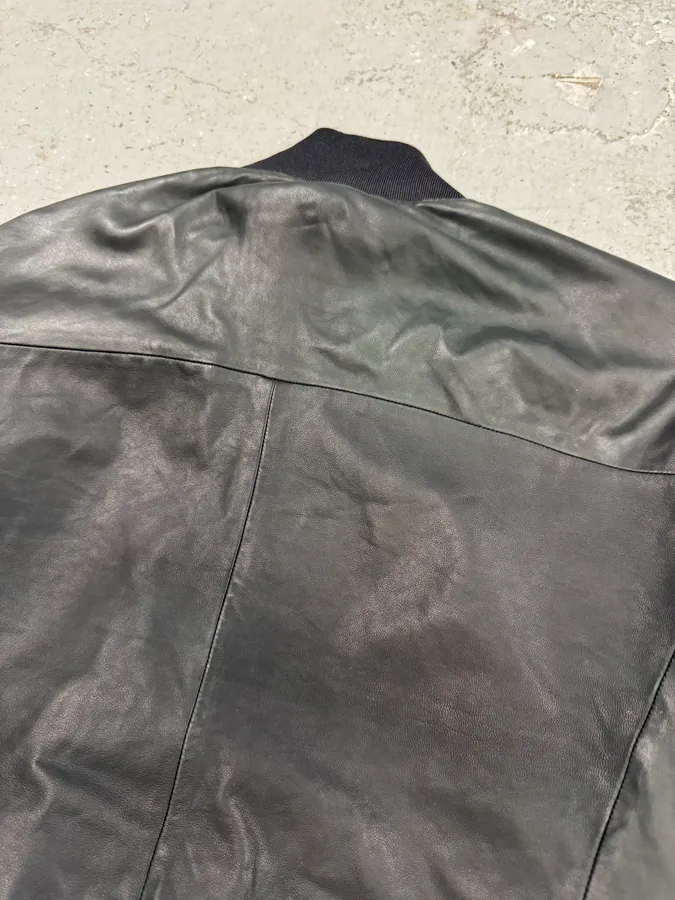 FW2018 Emporio Armani Black Leather Jacket - Image 8