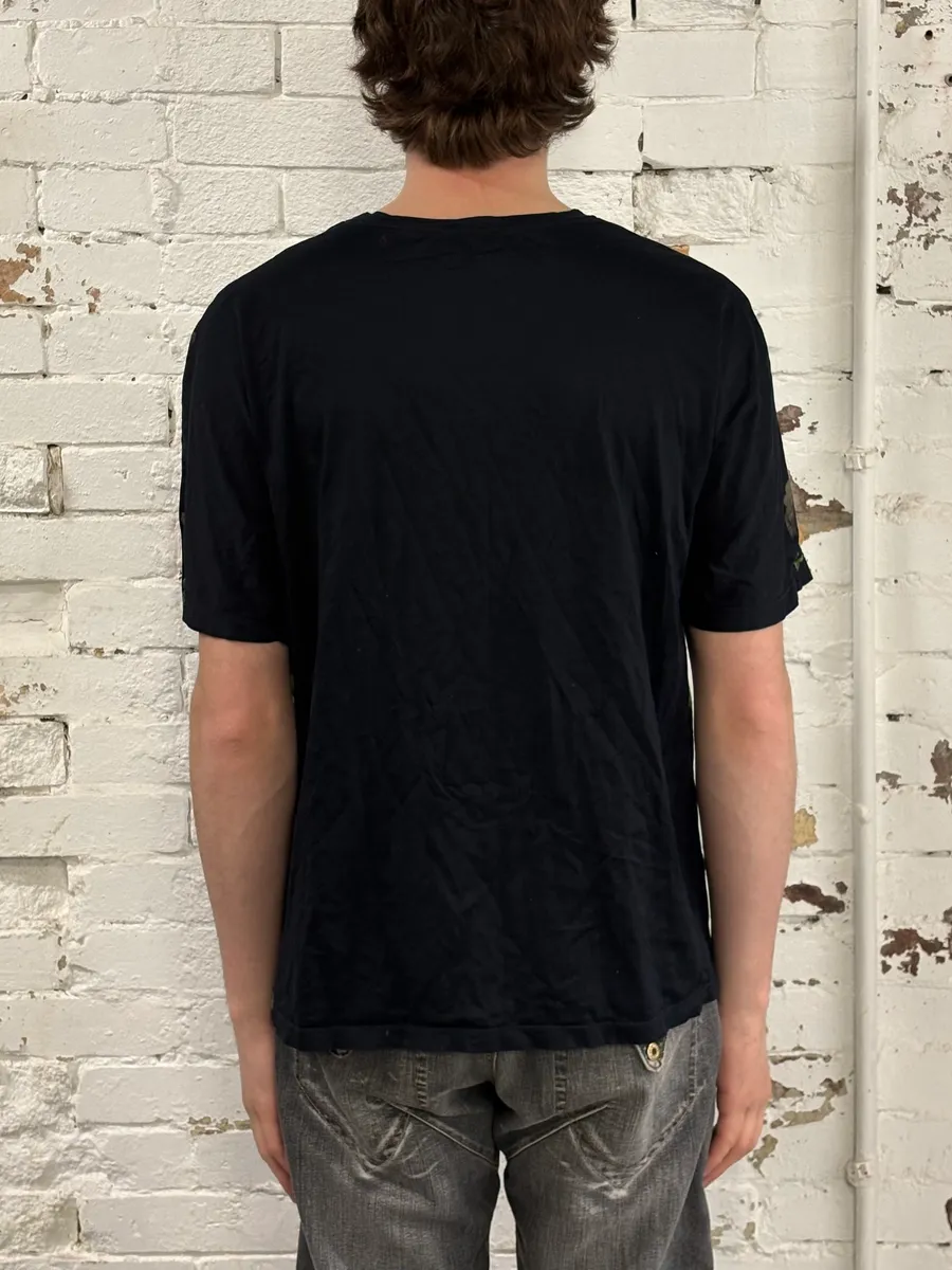 FW2018 Emporio Armani Green Lands Cloudy Black T-Shirt - Image 3