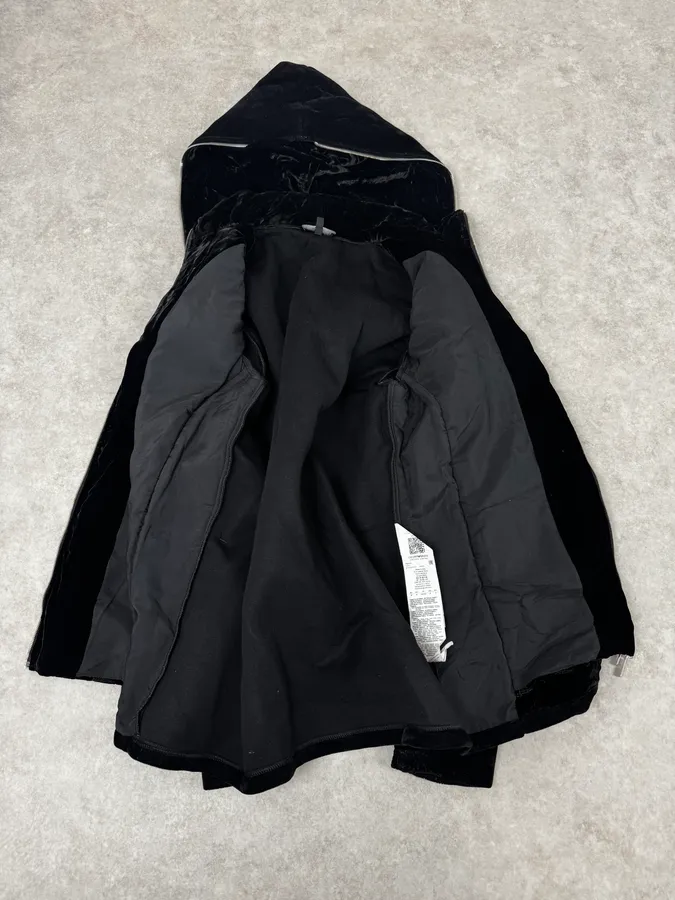 FW2018 Emporio Armani Layered Black Floral Hooded Jacket - Image 10