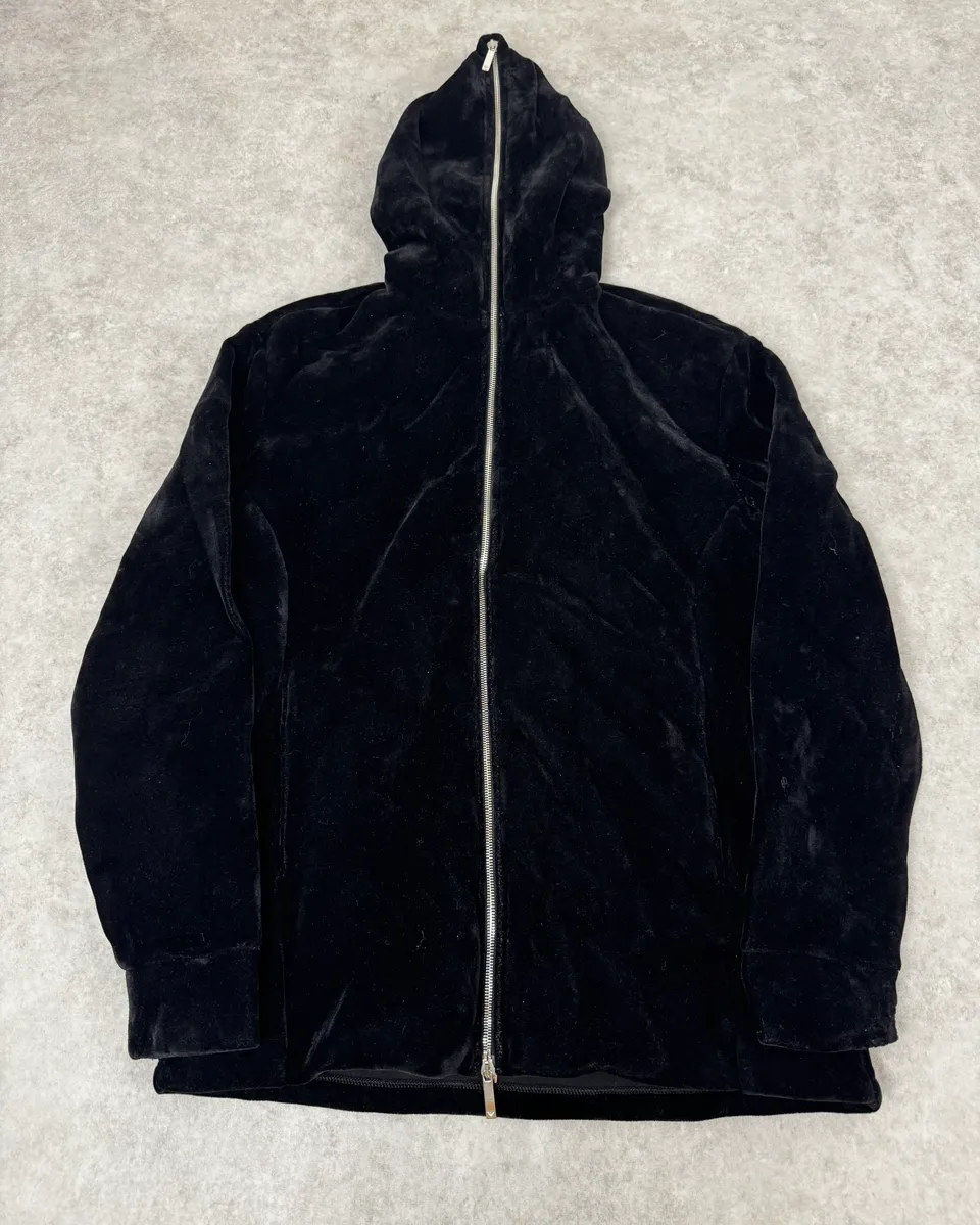 FW2018 Emporio Armani Layered Black Floral Hooded Jacket - Image 3