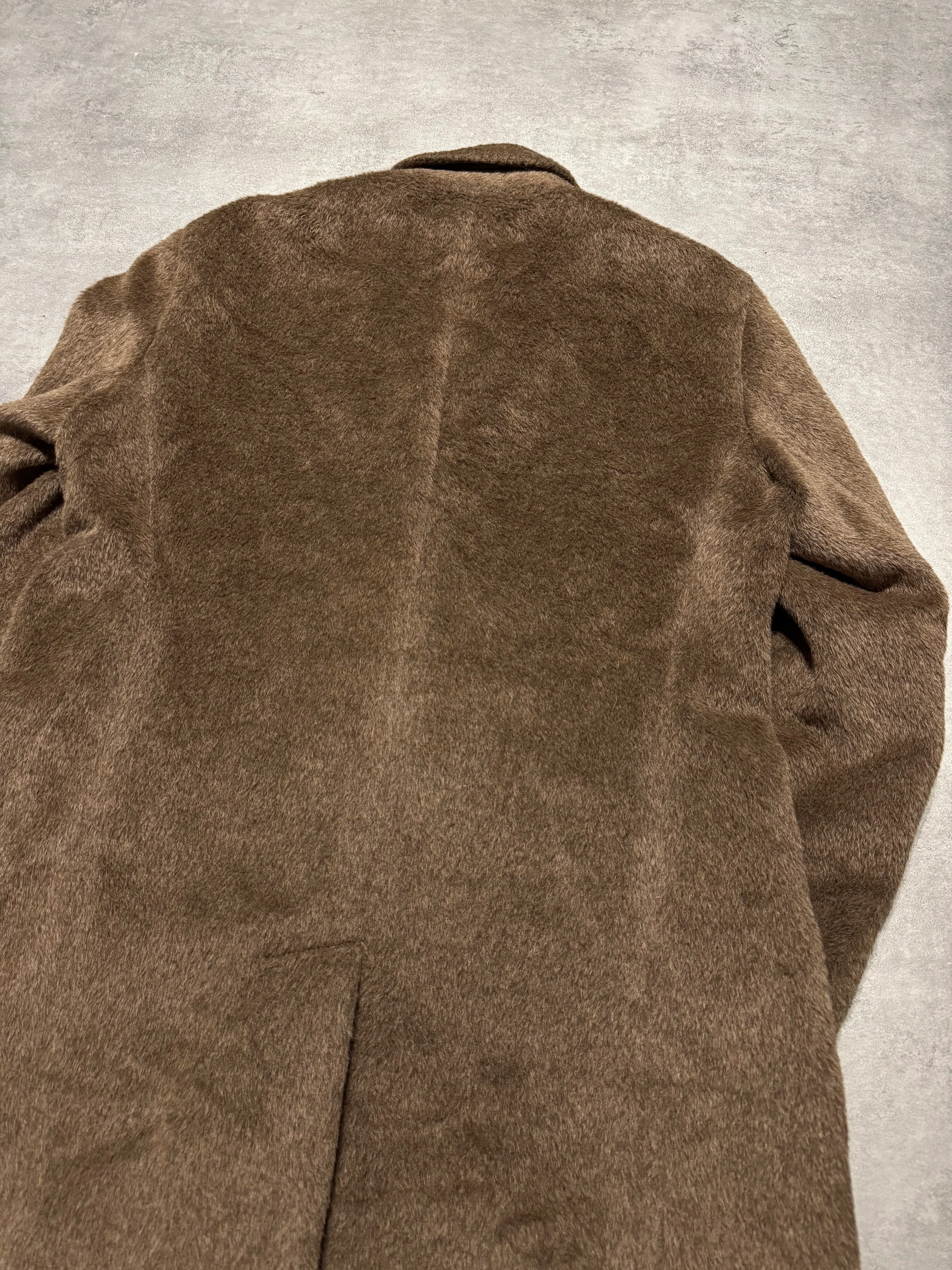 FW2018 Emporio Armani Sartorial Faux Fur Brown Trench Coat - Image 5