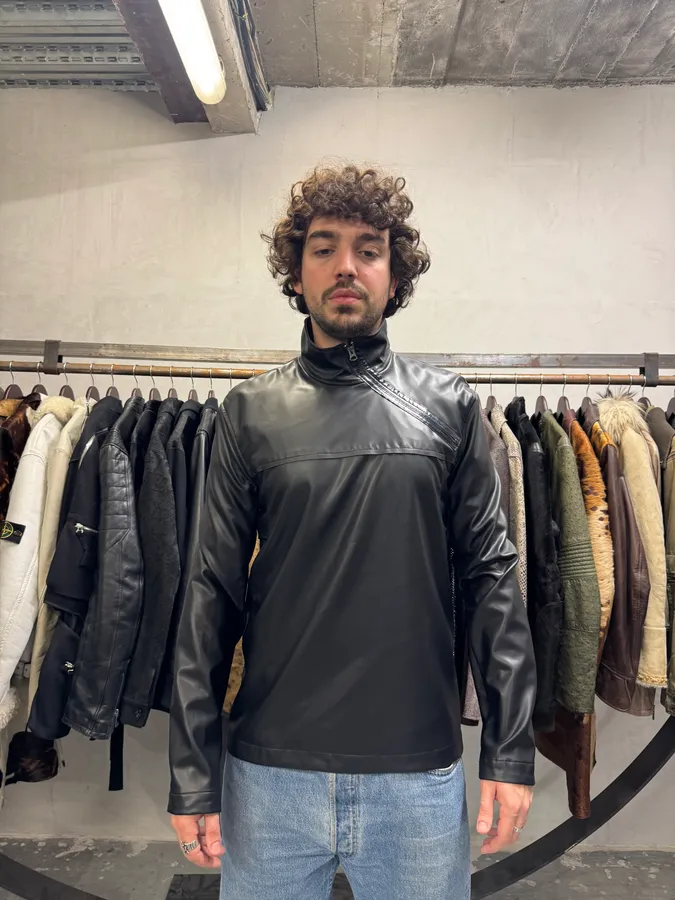 FW2019 Acne Studios Black Zip Latex Turtleneck - Image 2