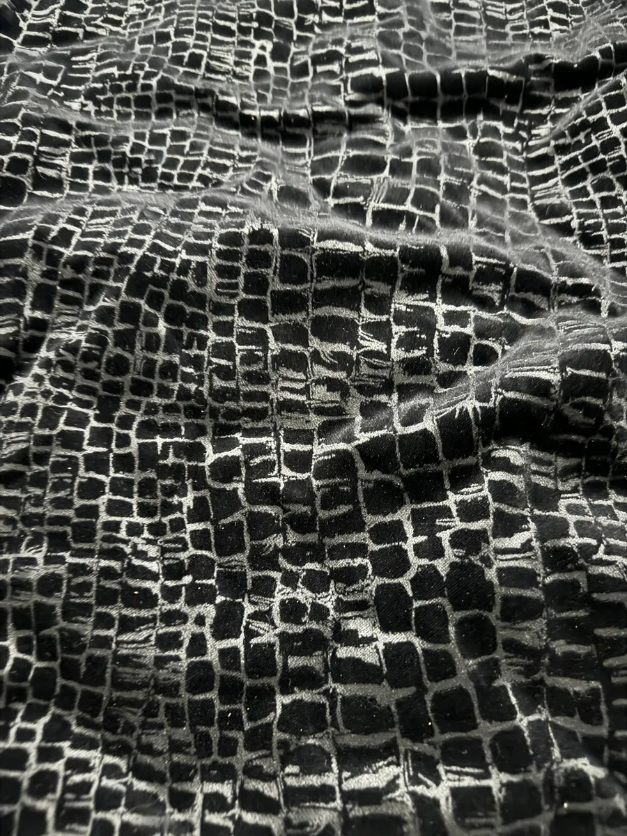 FW2019 Emporio Armani Black Cracked Croco Effect Black Jacket - Image 12