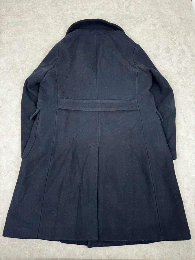 FW2019 Emporio Armani Navy Wool Layers Long Jacket - Image 6