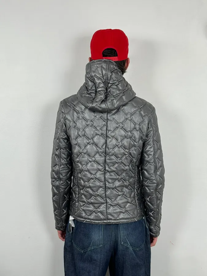 FW2019 Emporio Armani Reversible Asymmetrical Quilted Leather Jacket - Image 4