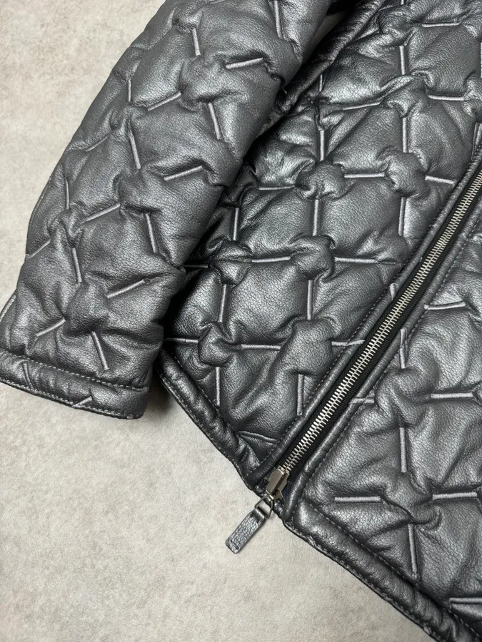 FW2019 Emporio Armani Reversible Asymmetrical Quilted Leather Jacket - Image 8