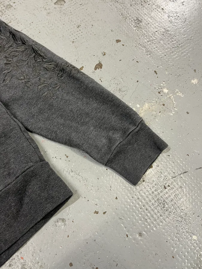 FW2020 Dries Van Noten Floral Grey Zip-up Sweater - Image 6