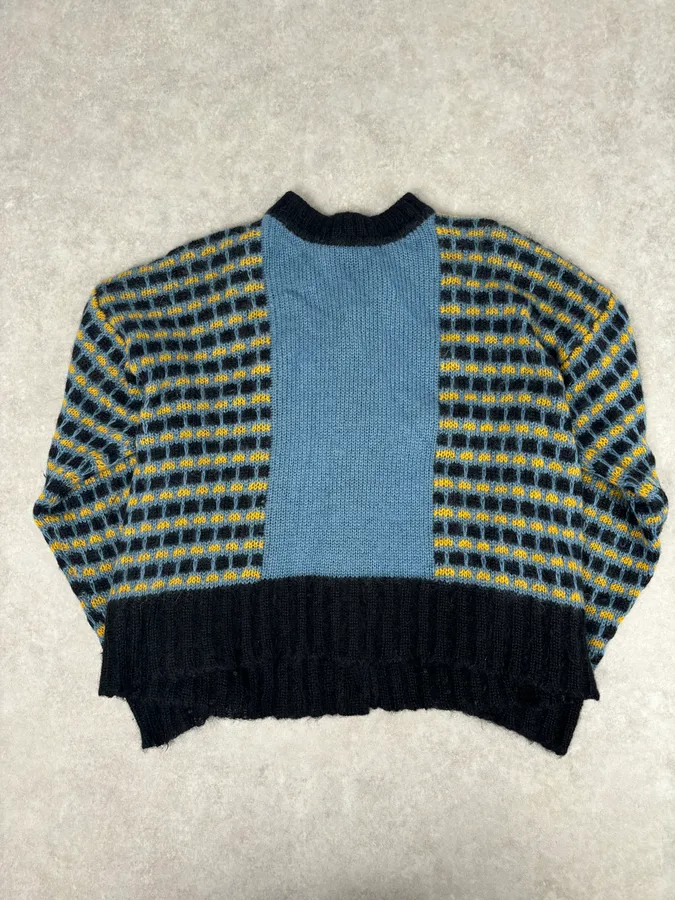 FW2020 Marni Blue Cardigan Wool Distressed - Image 6