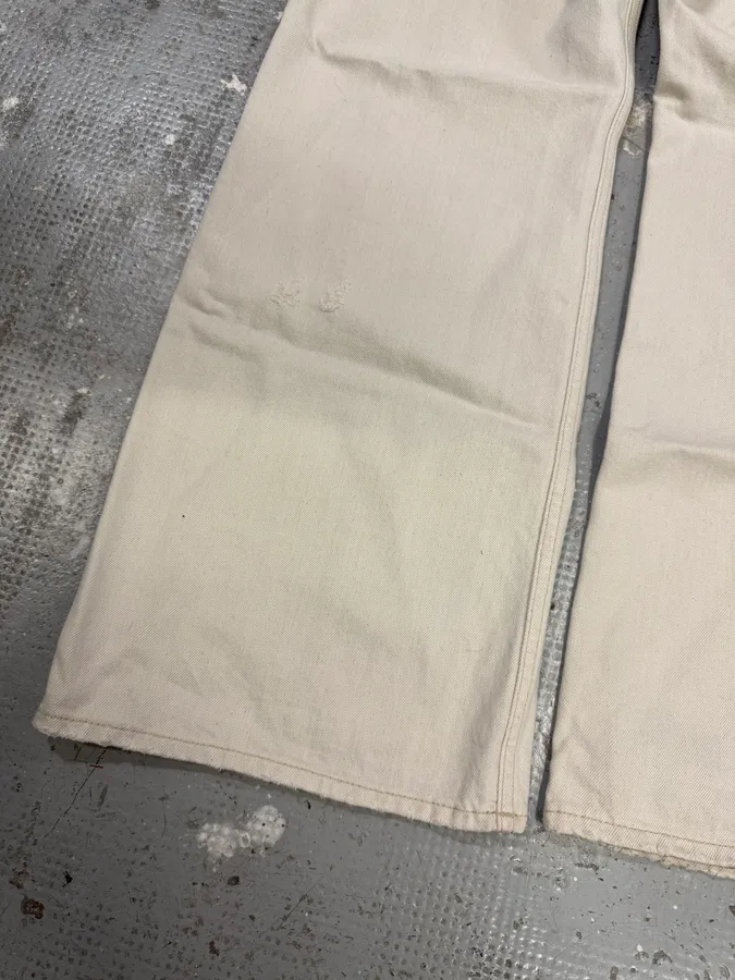 FW2022 Acne Studios White Destroyed Baggy White Denim Jeans - Image 11