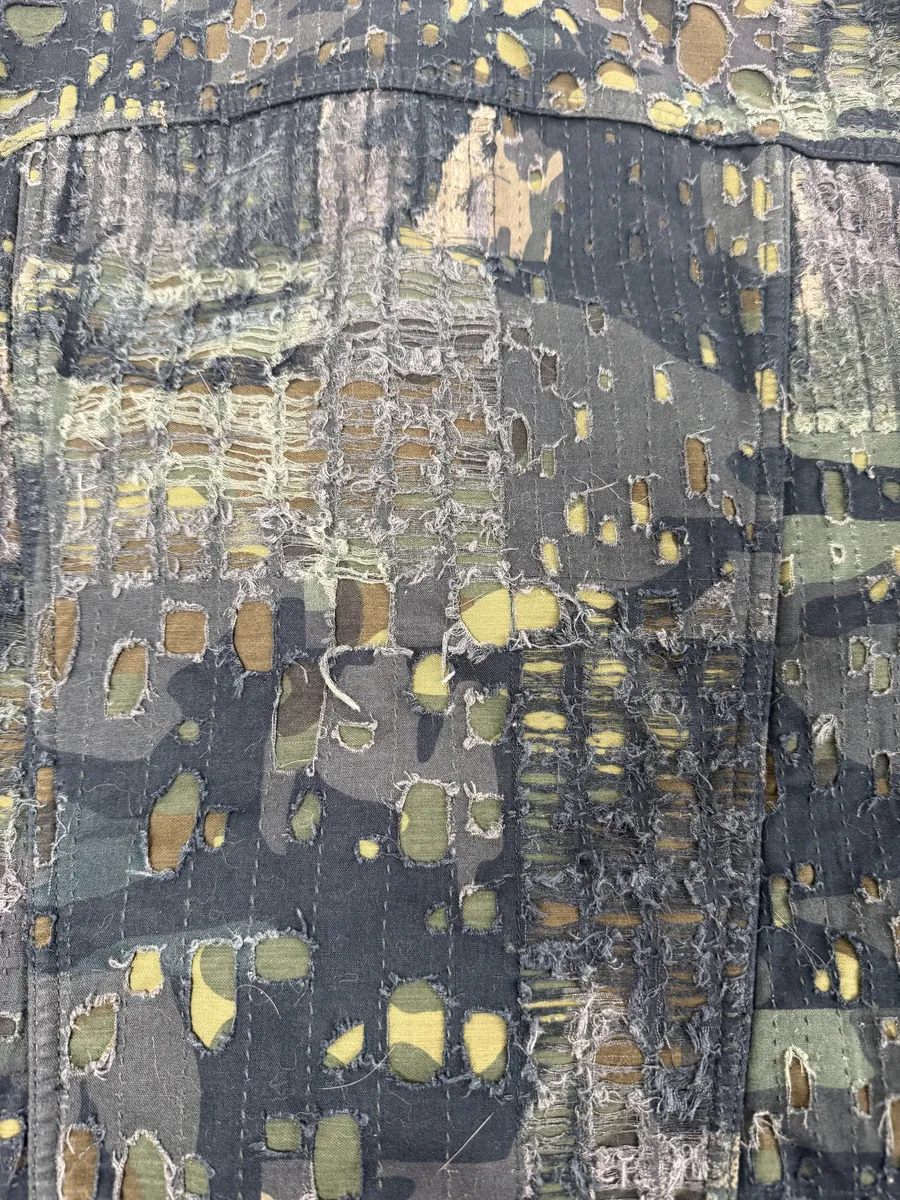 FW2022 Givenchy Boro Camo Distressed Trucker Jacket by Matthew Williams - Image 12