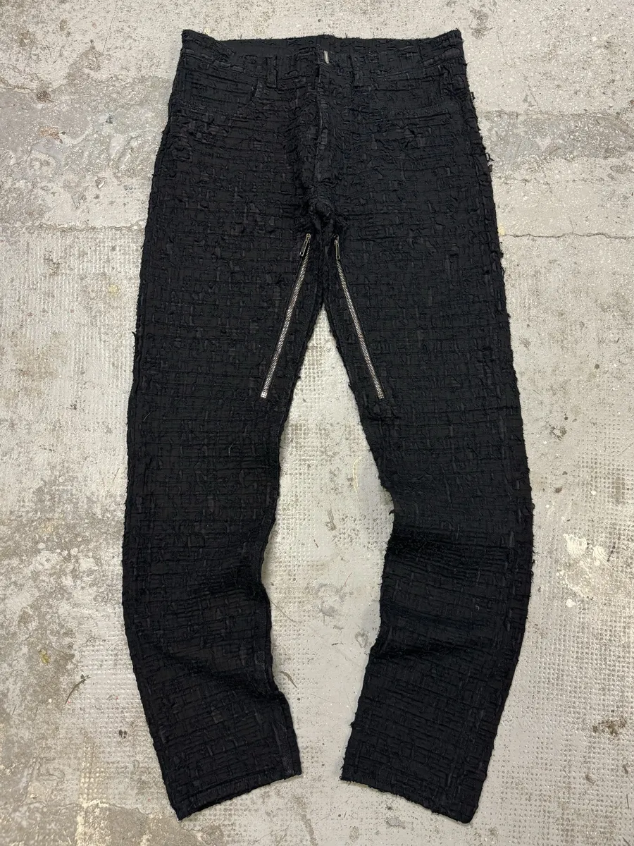 FW2022 Givenchy Slim Denim Black Front Zips Boro Pants