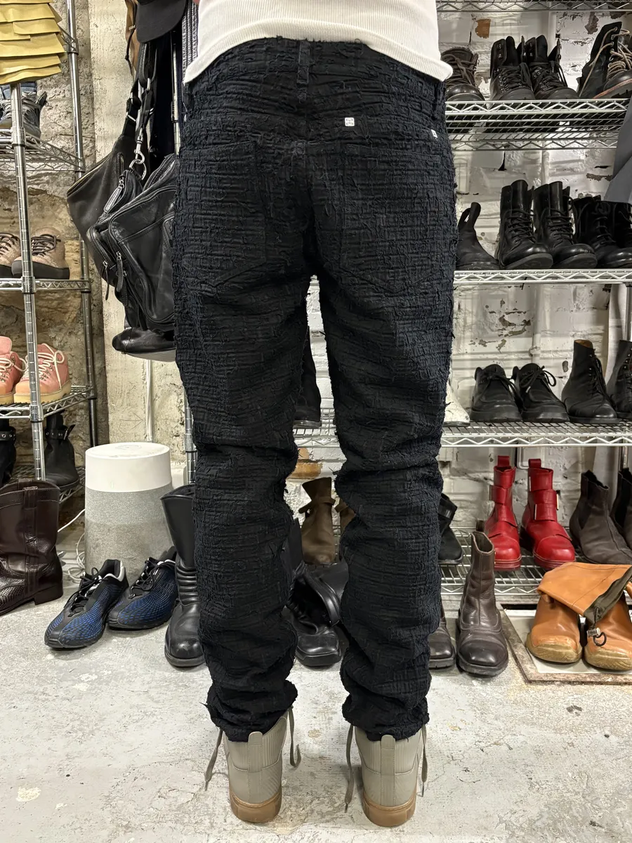 FW2022 Givenchy Slim Denim Black Front Zips Boro Pants - Image 4