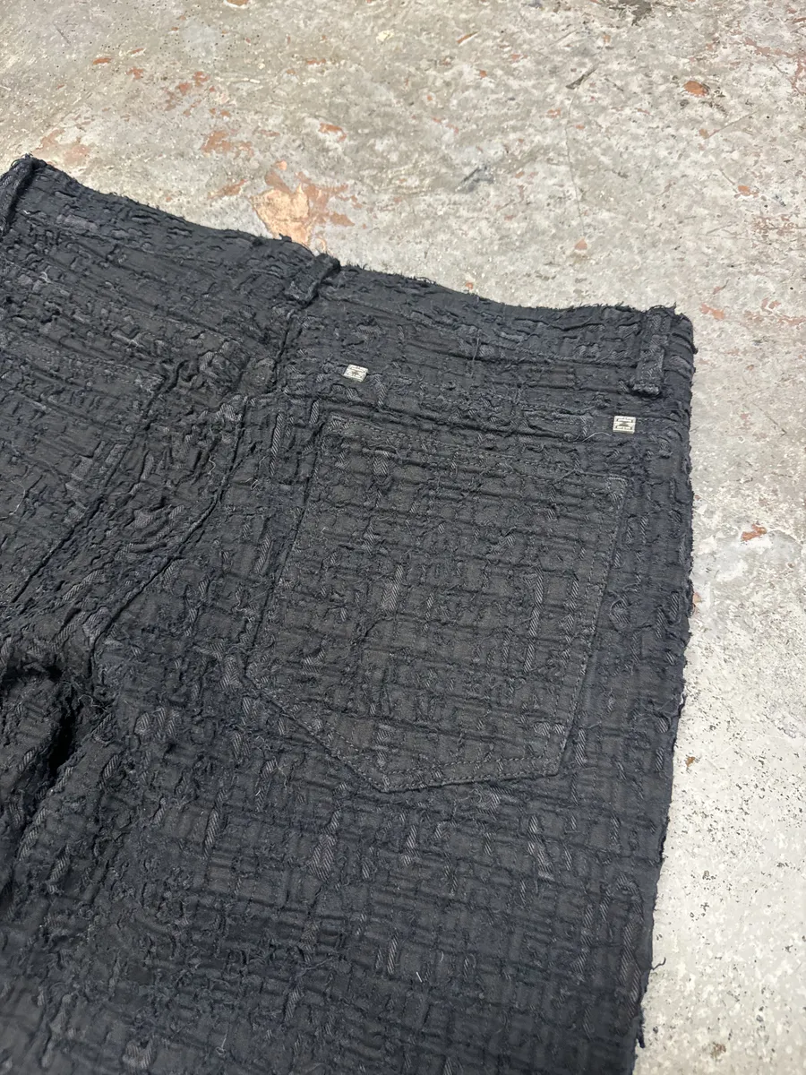 FW2022 Givenchy Slim Denim Black Front Zips Boro Pants - Image 6