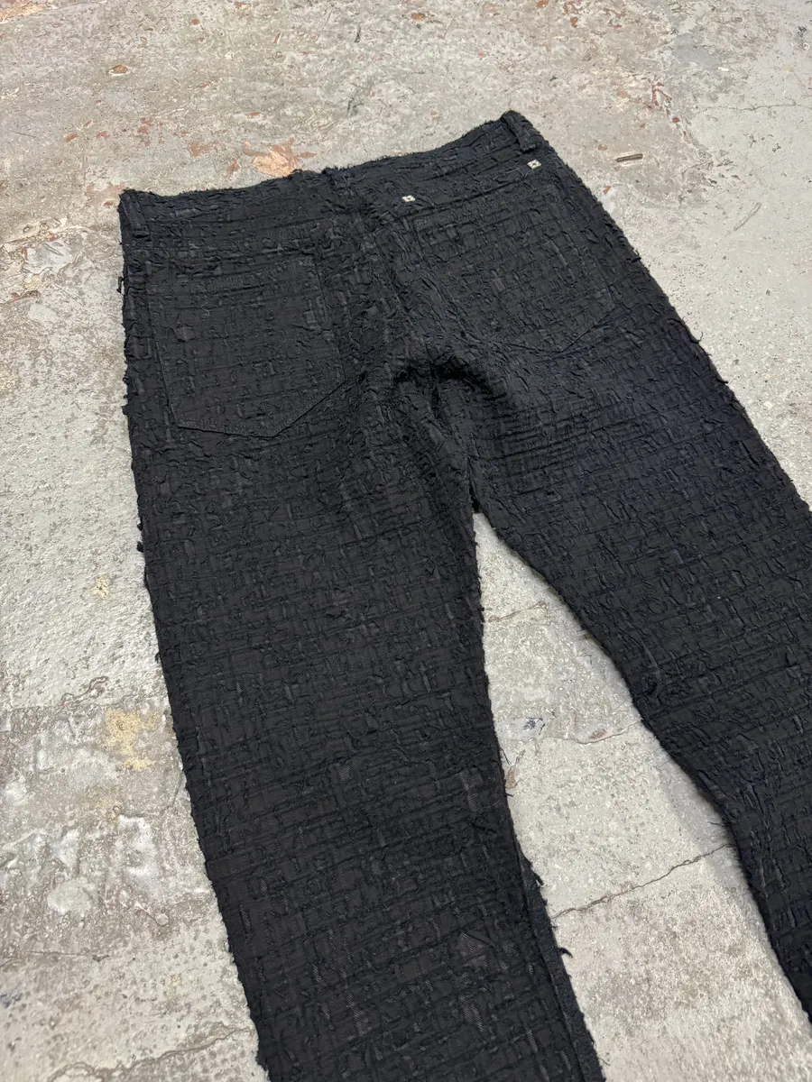 FW2022 Givenchy Slim Denim Black Front Zips Boro Pants - Image 7