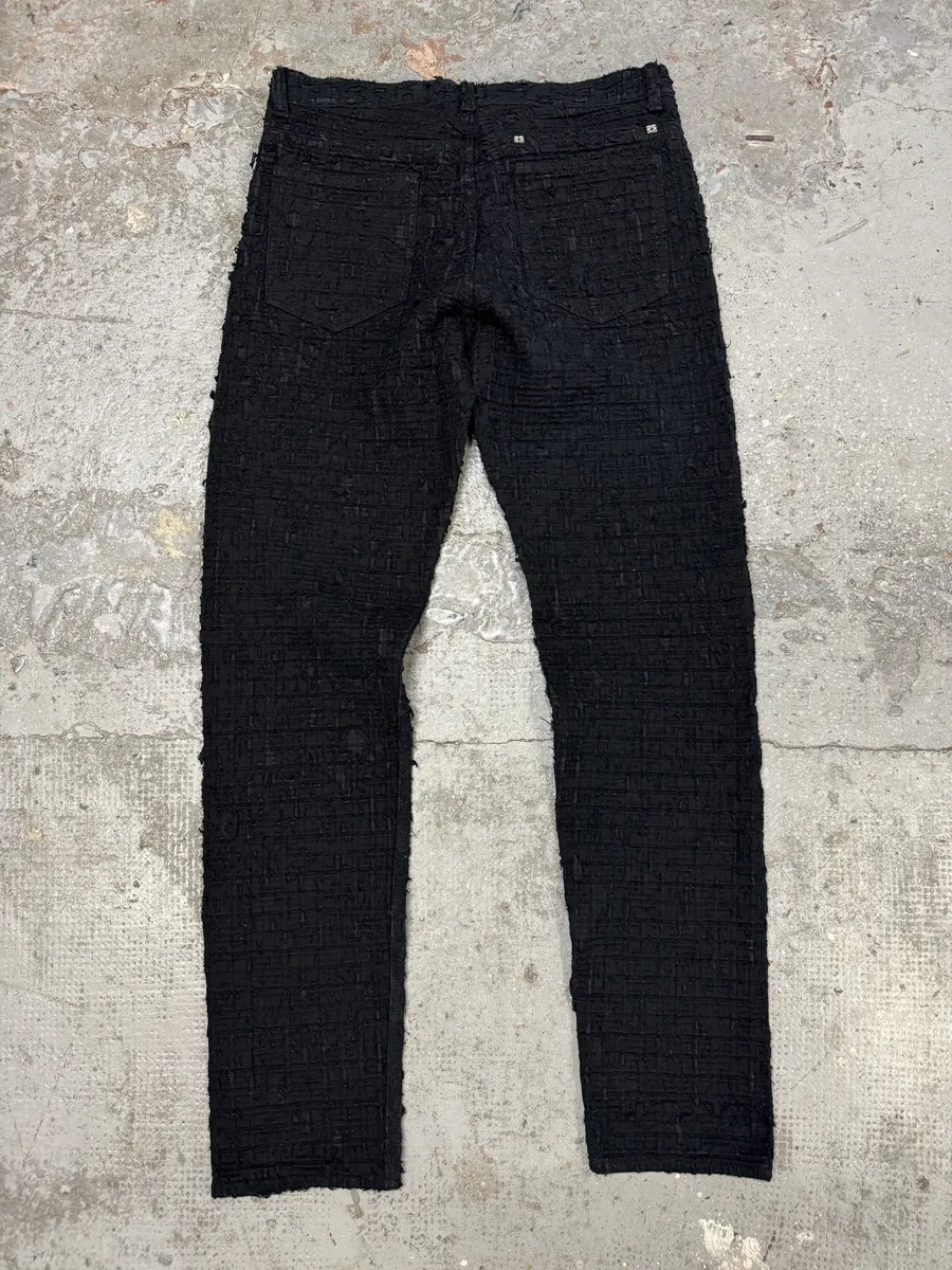 FW2022 Givenchy Slim Denim Black Front Zips Boro Pants - Image 8