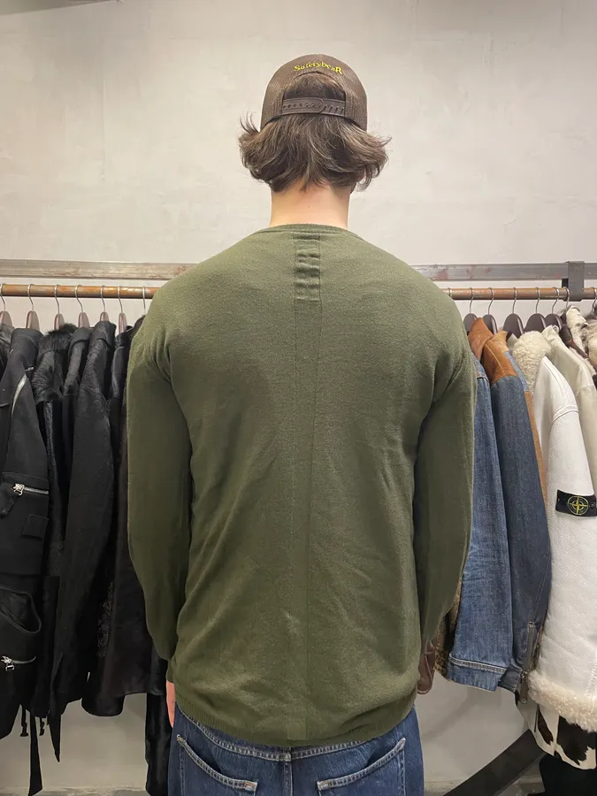 FW2022 Rick Owens Green Olive Cozy Sweater - Image 3
