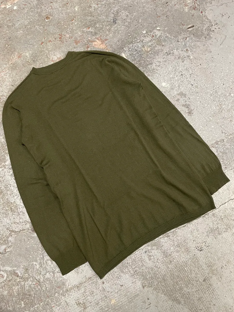 FW2022 Rick Owens Green Olive Cozy Sweater - Image 4