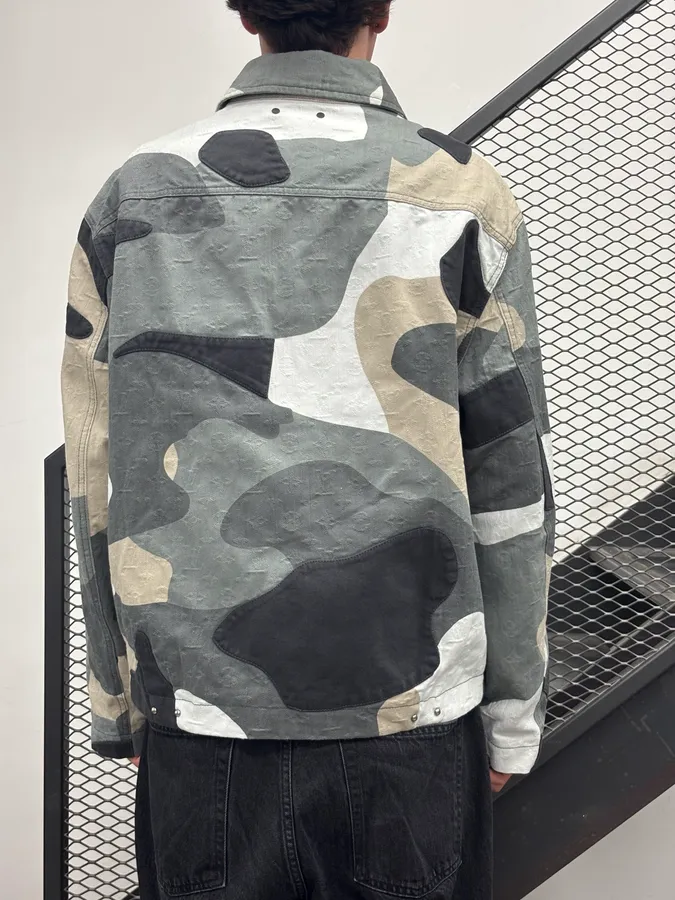 FW2023 Louis Vuitton Kidsuper Grey Face Denim Multi-Pocket Jacket - Image 4