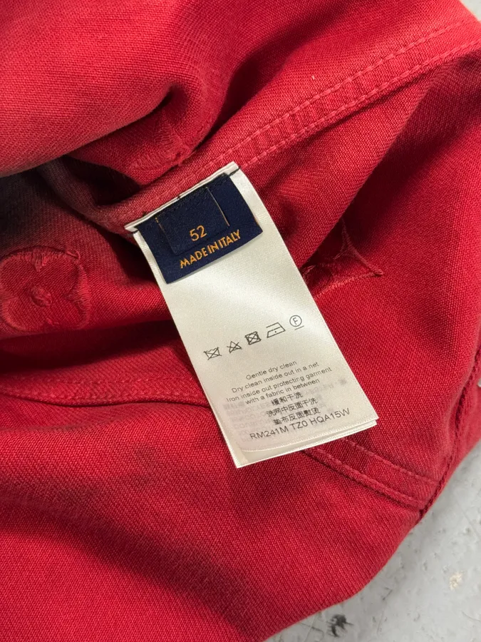 FW2024 Louis Vuitton Embroidered Red Evil Gradient Black Denim Jacket - Image 13