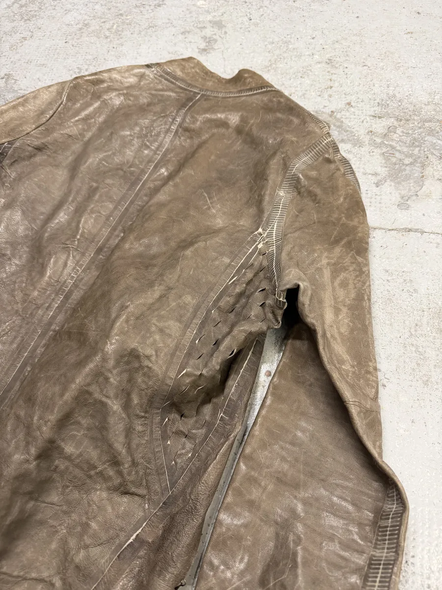FW2025 Isaac Sellam Anatomique Crasse Pouille Grey Leather Jacket - Image 8