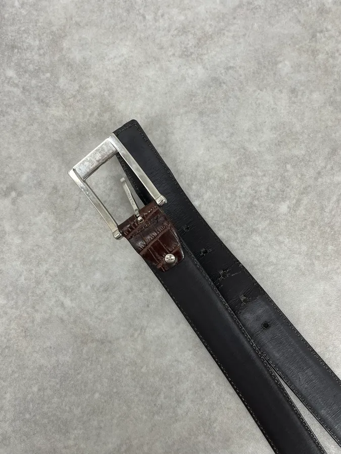 Gianfranco Ferré Brown Crocodile Effect Leather Belt - Image 4