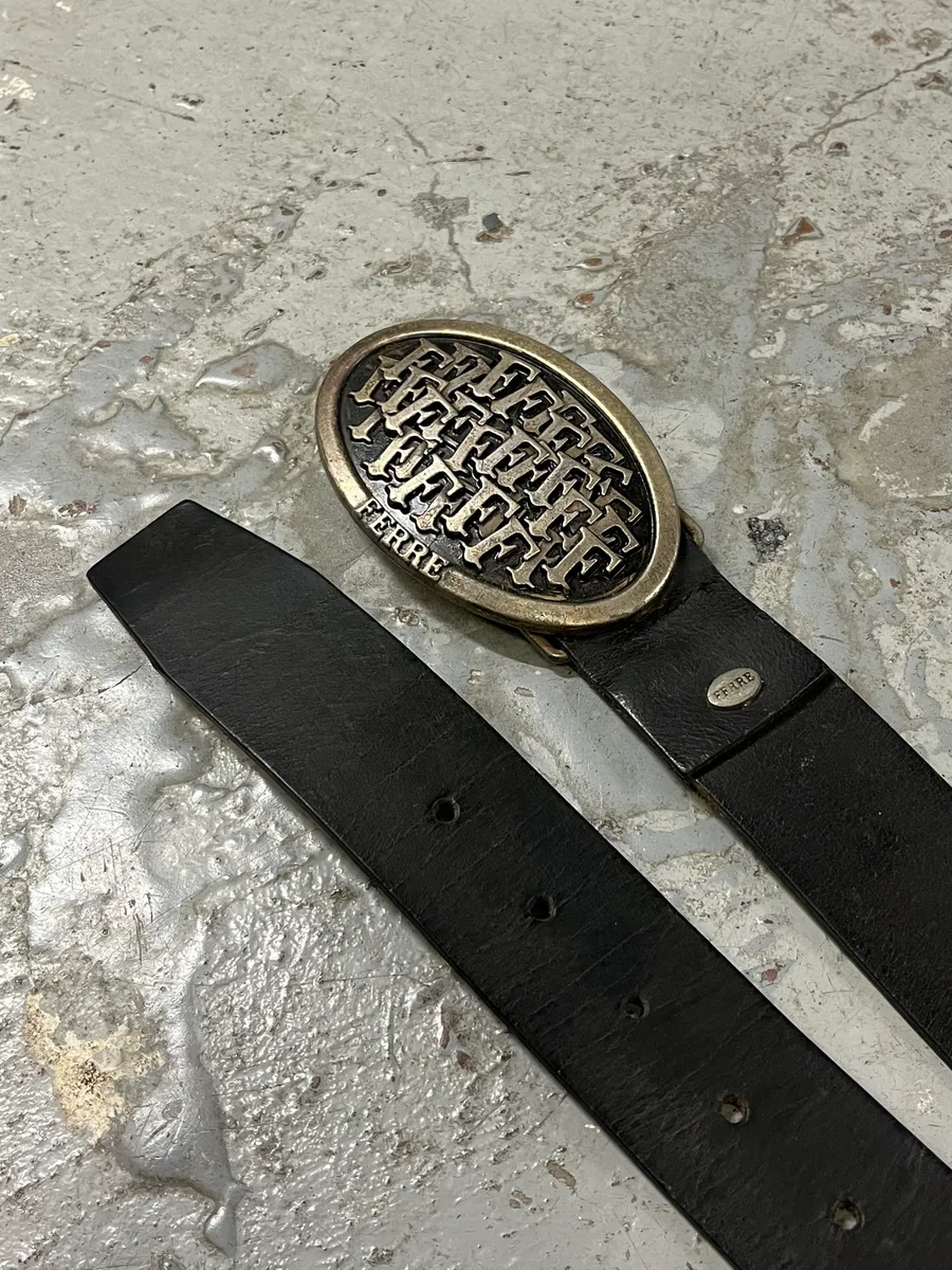 Gianfranco Ferré Propaganda Buckle Leather Belt - Image 2