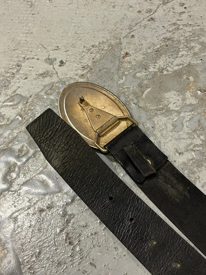 Gianfranco Ferré Propaganda Buckle Leather Belt - Image 4