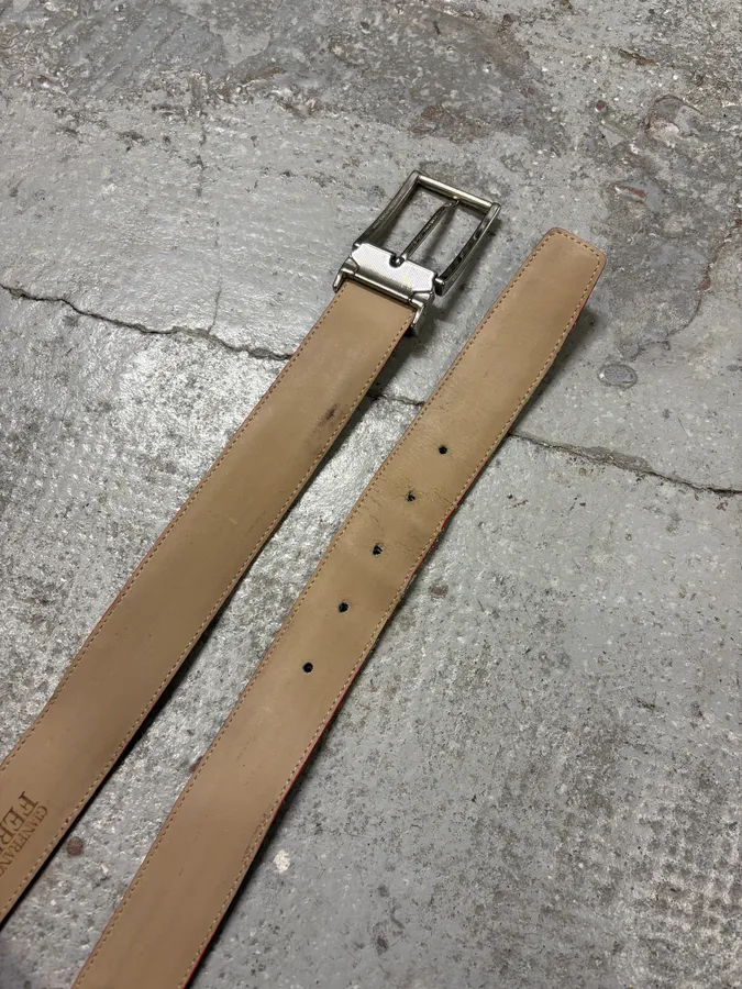Gianfranco Ferre Red Crocodile Effect Leather Belt - Image 4