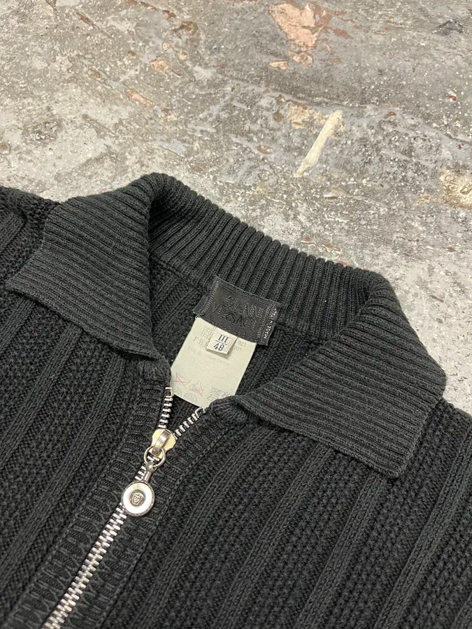 Gianni Versace Black Zip-Up Sweater - Image 3