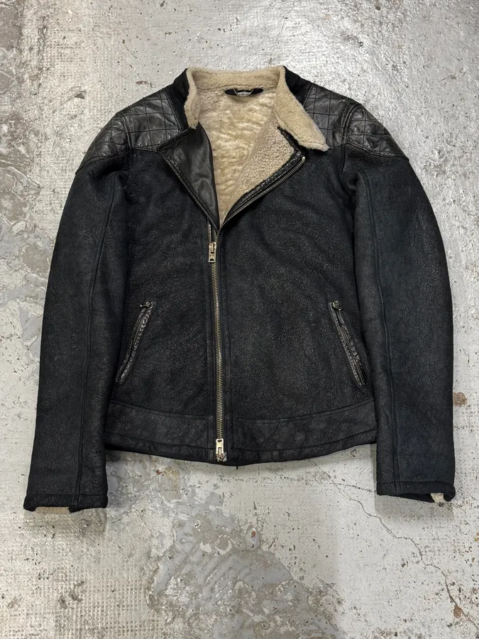 Giorgio Brato Asymmetrical  Padded Shearling Leather Jacket