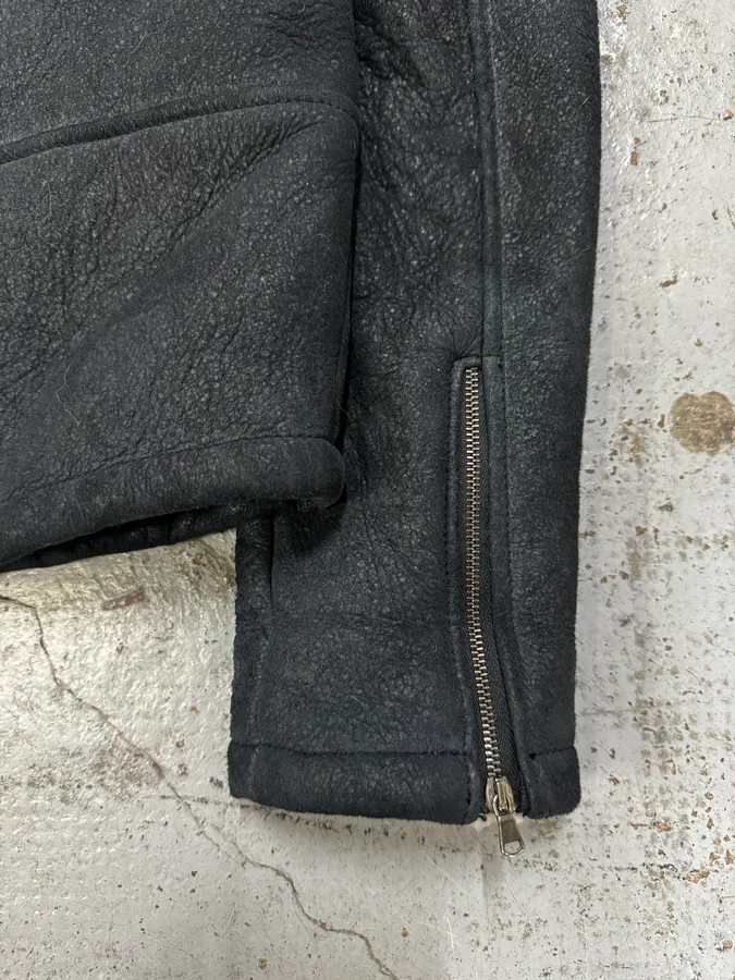 Giorgio Brato Asymmetrical  Padded Shearling Leather Jacket - Image 12