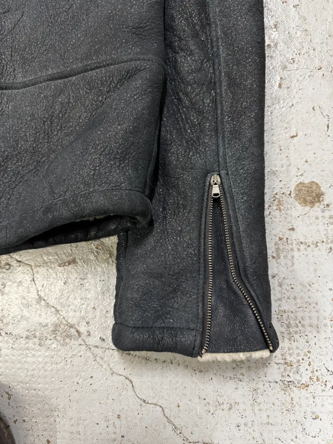 Giorgio Brato Asymmetrical  Padded Shearling Leather Jacket - Image 13