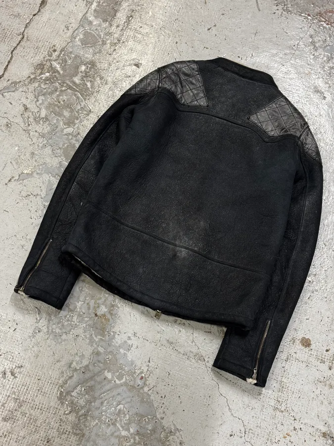 Giorgio Brato Asymmetrical  Padded Shearling Leather Jacket - Image 7