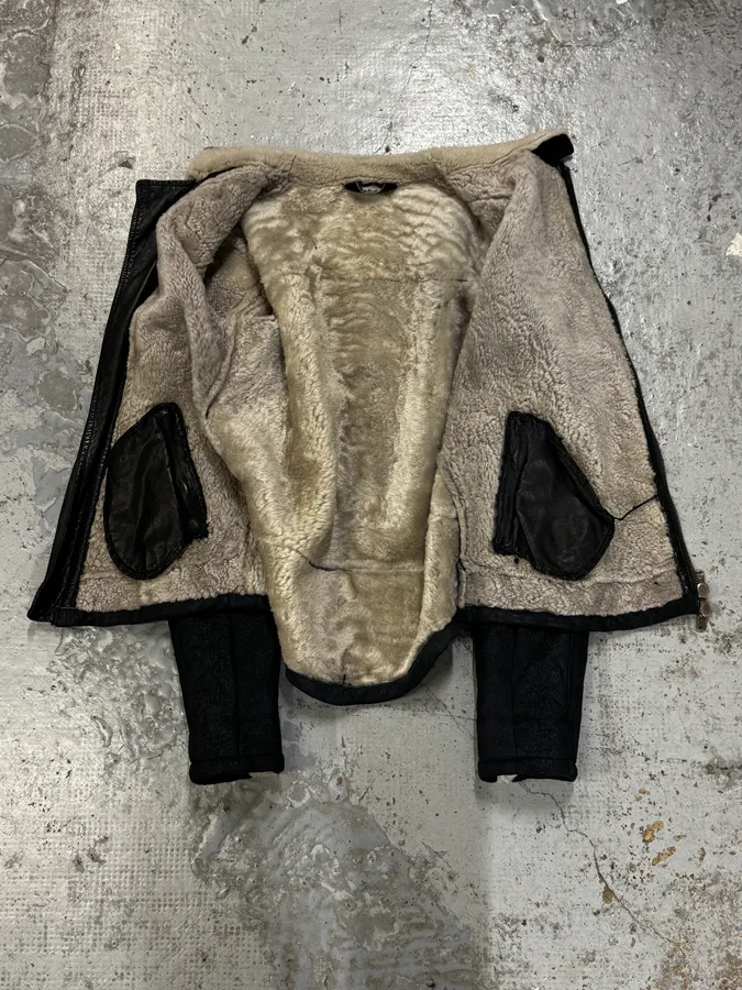 Giorgio Brato Asymmetrical  Padded Shearling Leather Jacket - Image 8