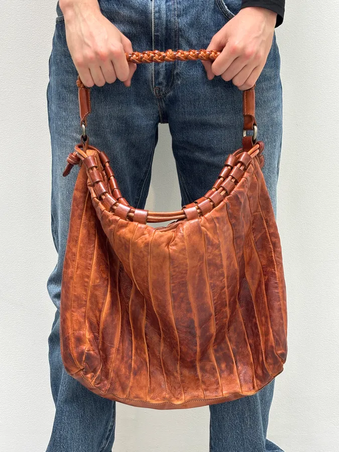 Giorgio Brato Brown Eroded Leather Bag