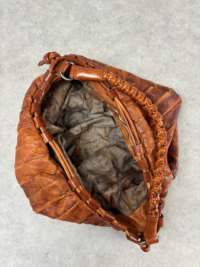 Giorgio Brato Brown Eroded Leather Bag - Image 7