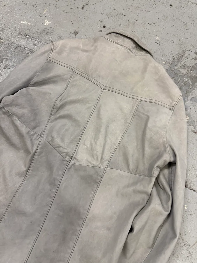 Giorgio Brato Grey Leather Buttoned Shirt - Image 9