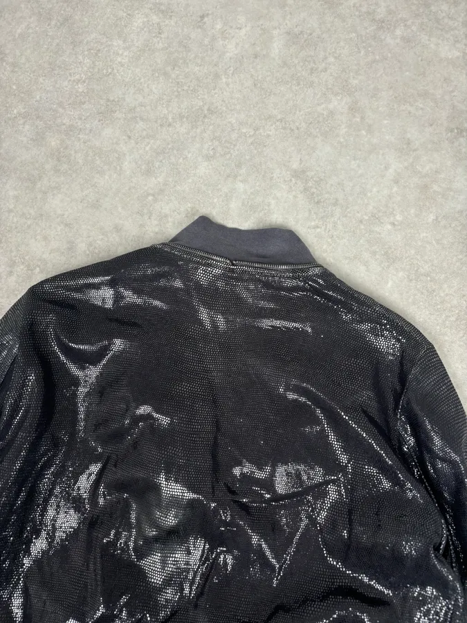 Giorgio Brato Silver Sequin Embellished Leather Bomber Jacket - Image 6