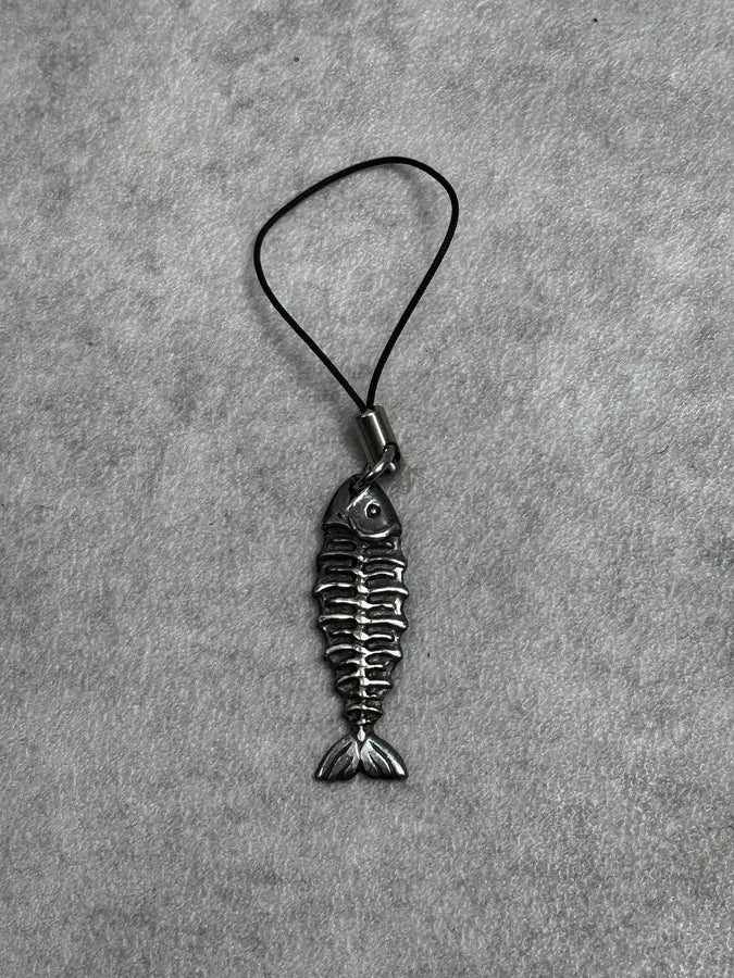 Giuseppe Zanotti Silver Metal Fish Skeleton Pendant Charm - Image 3