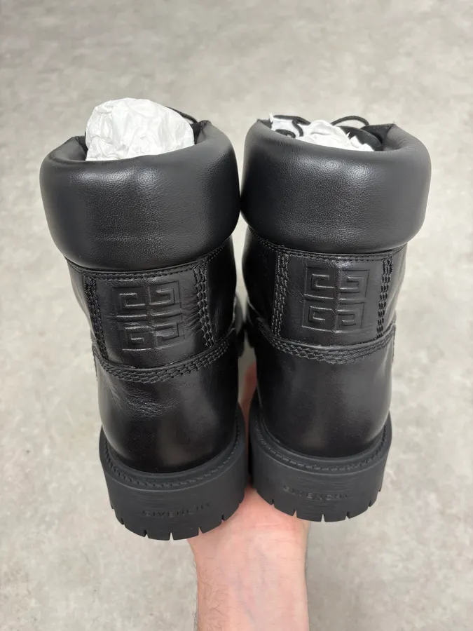 Givenchy 4G Storm Calf Leather Black Lace Up Boots - Image 7