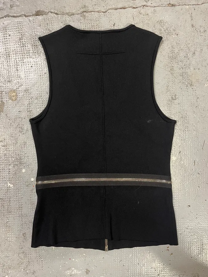 Givenchy Black Avant-Garde Cross Zip Vest - Image 2