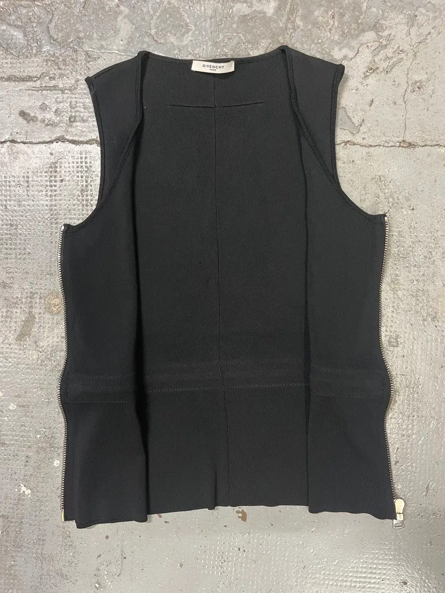Givenchy Black Avant-Garde Cross Zip Vest - Image 4