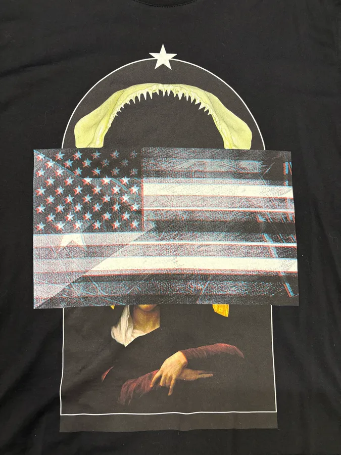 Givenchy Black Jaw USA Flag T-Shirt by Riccardo Tisci - Image 6
