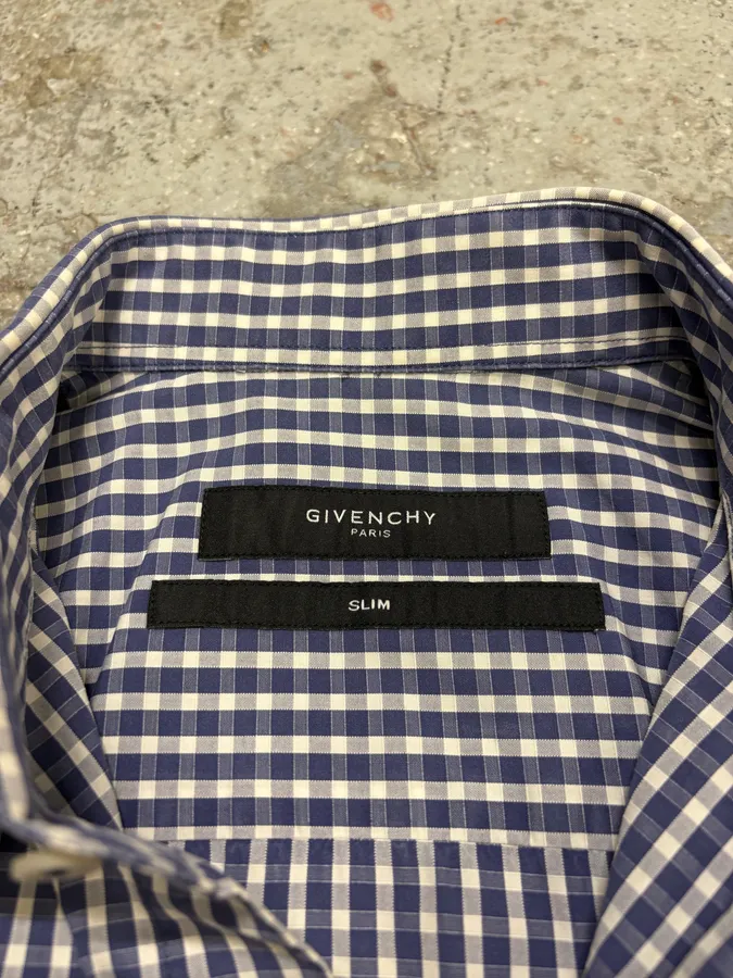 Givenchy Blue & White Contemporary Old Checkered Shirt - Image 8