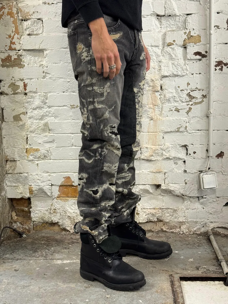 Givenchy Boro Distressed Grey Denim Jeans - Image 3