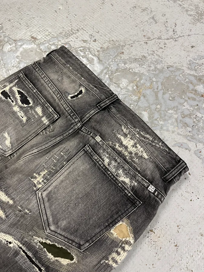 Givenchy Boro Distressed Grey Denim Jeans - Image 9
